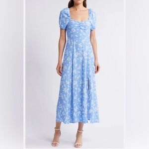 NWOT Los Angeles Atelier & Other Stories Light Blue Floral Maxi Dress EUR 38